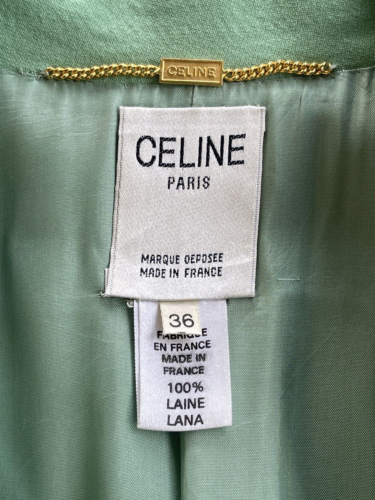 Celine Celine Turquoise Laine Coat Size XS / US 0-2 / IT 36-38 - 5 Thumbnail
