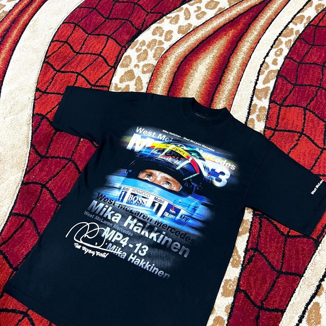 Vintage Vintage 90s Mika Hakkinen Mclaren Mercedes F1 Rare T Shirt Size US M / EU 48-50 / 2 - 1 Thumbnail