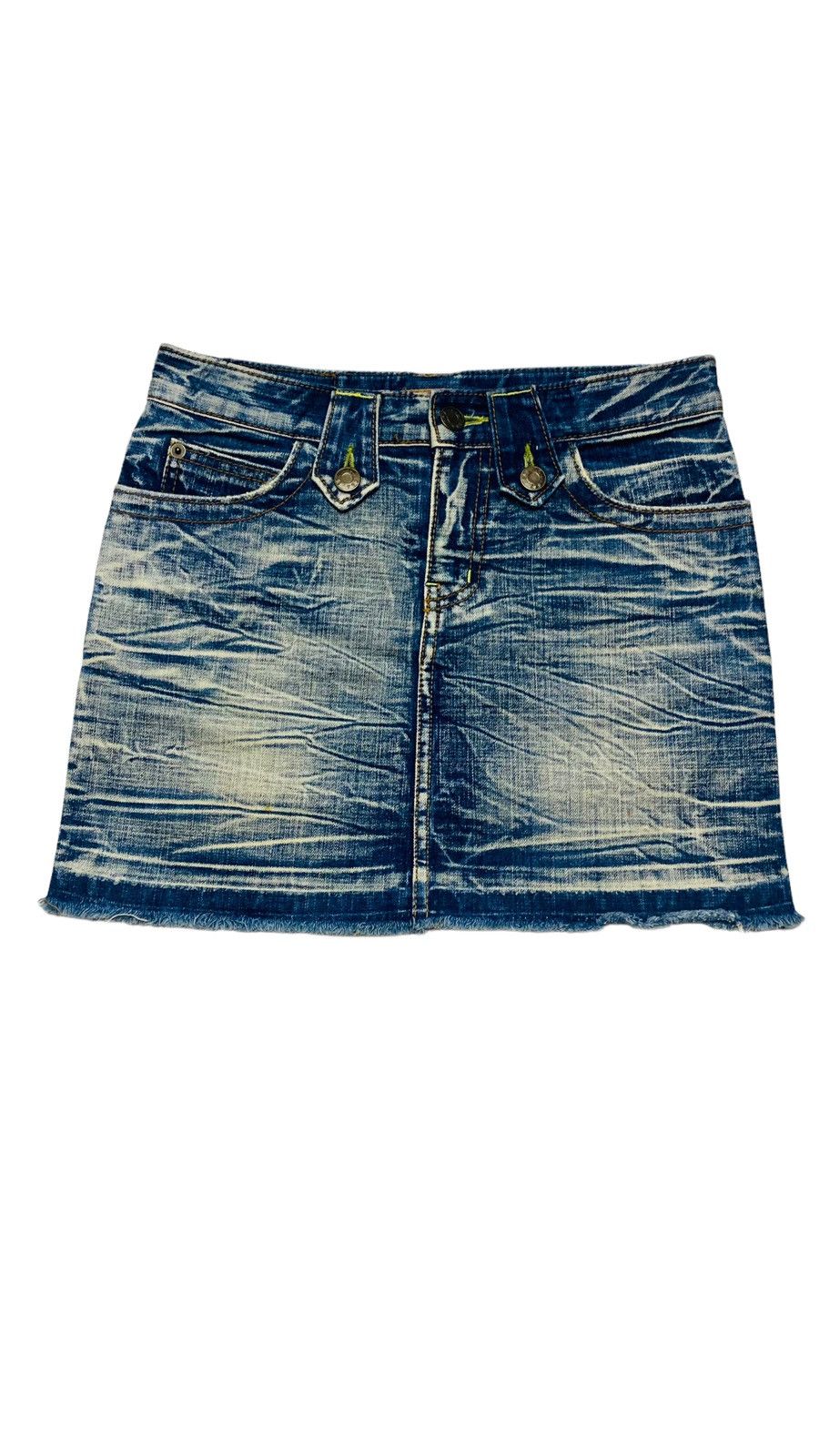 Vintage 2000s G.O.A - Washed Mini Skrit Denim Size 26" / US 2 / IT 38 - 1 Thumbnail