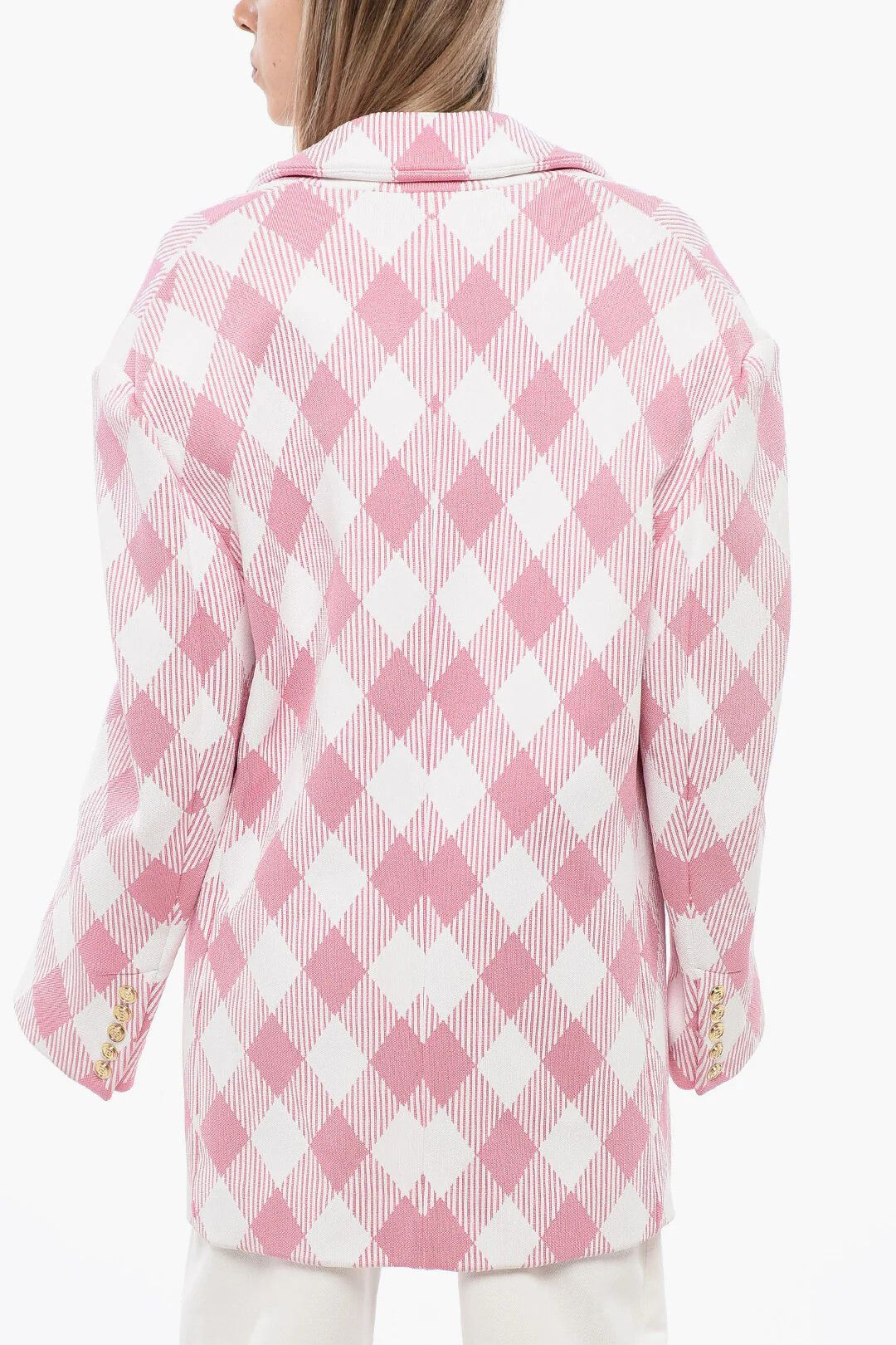 Balmain og1mm0326 Oversized Coat in Pink Size S / US 4 / IT 40 - 2 Thumbnail