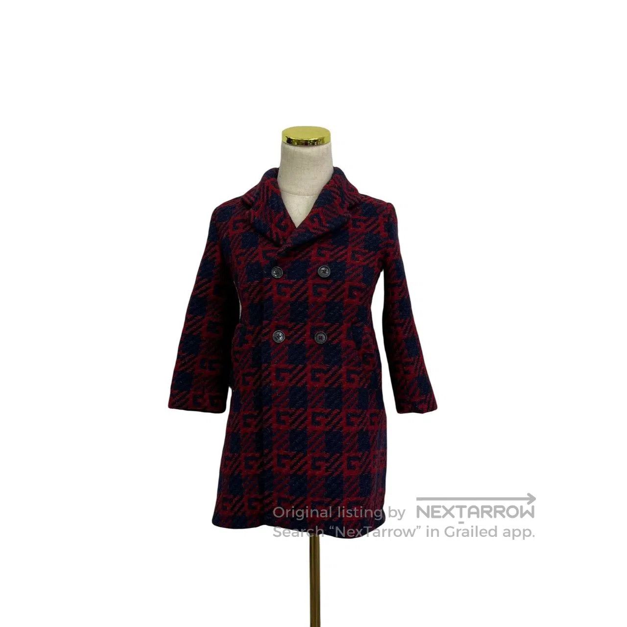 Gucci GUCCI Color-Blocked Plaid Letter Print Coat. Size S / US 4 / IT 40 - 2 Thumbnail