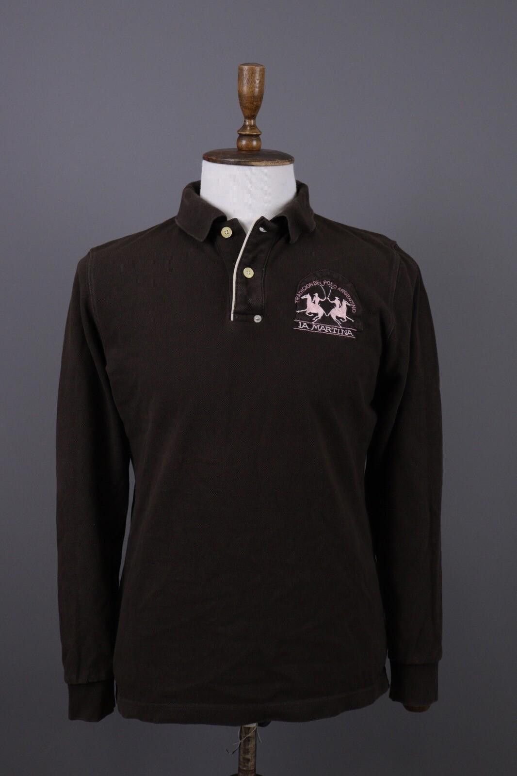 La Martina La Martina Brown Long Sleeve Rugby Polo Shirt Size L Size US L / EU 52-54 / 3 - 1 Thumbnail
