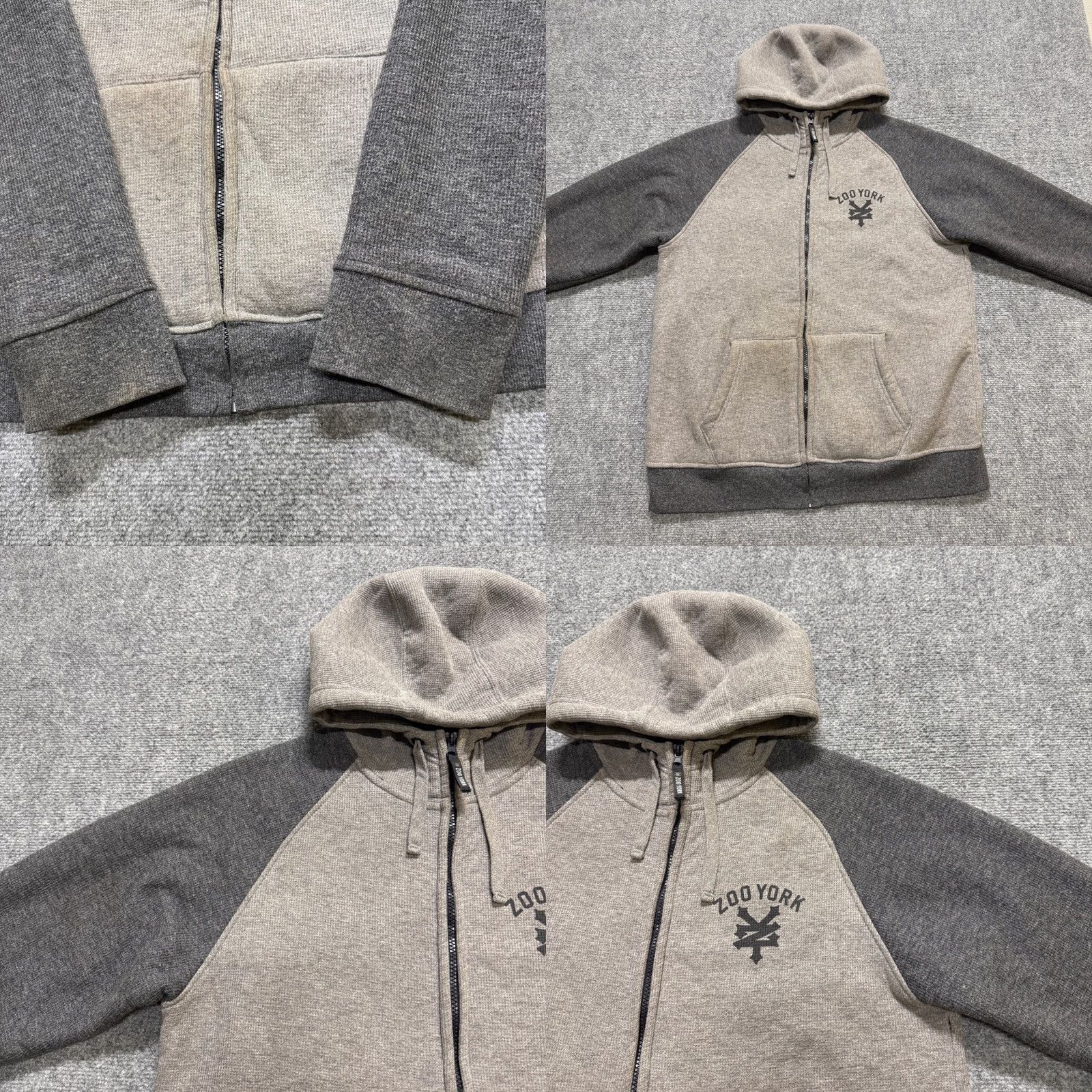 Zoo York VINTAGE Zoo York Jacket Windbreaker 100% Cotton XL Men Gray Distressed Y2K Stained Full Zip Sherpa Lined Skater Size US XL / EU 56 / 4 - 8 Thumbnail
