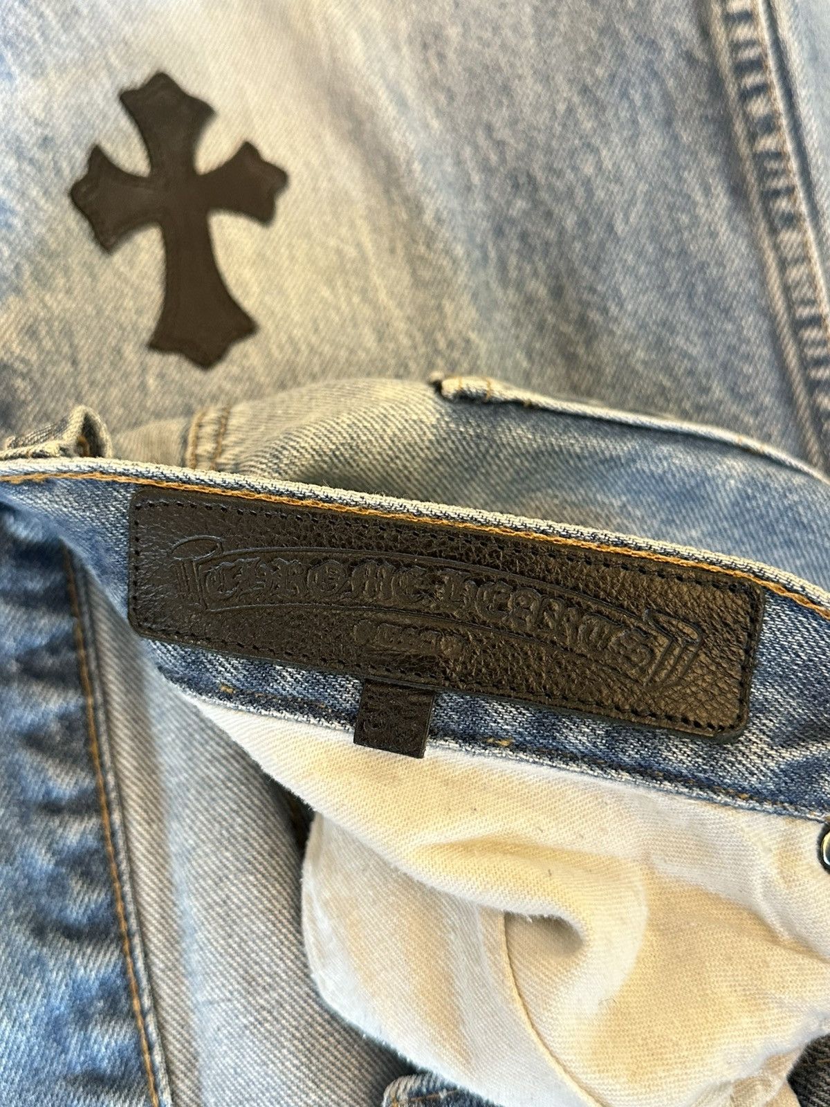 Chrome Hearts CHROME HEARTS LEVI 501 CROSS PATCH JEANS Size US 33 - 9 Thumbnail