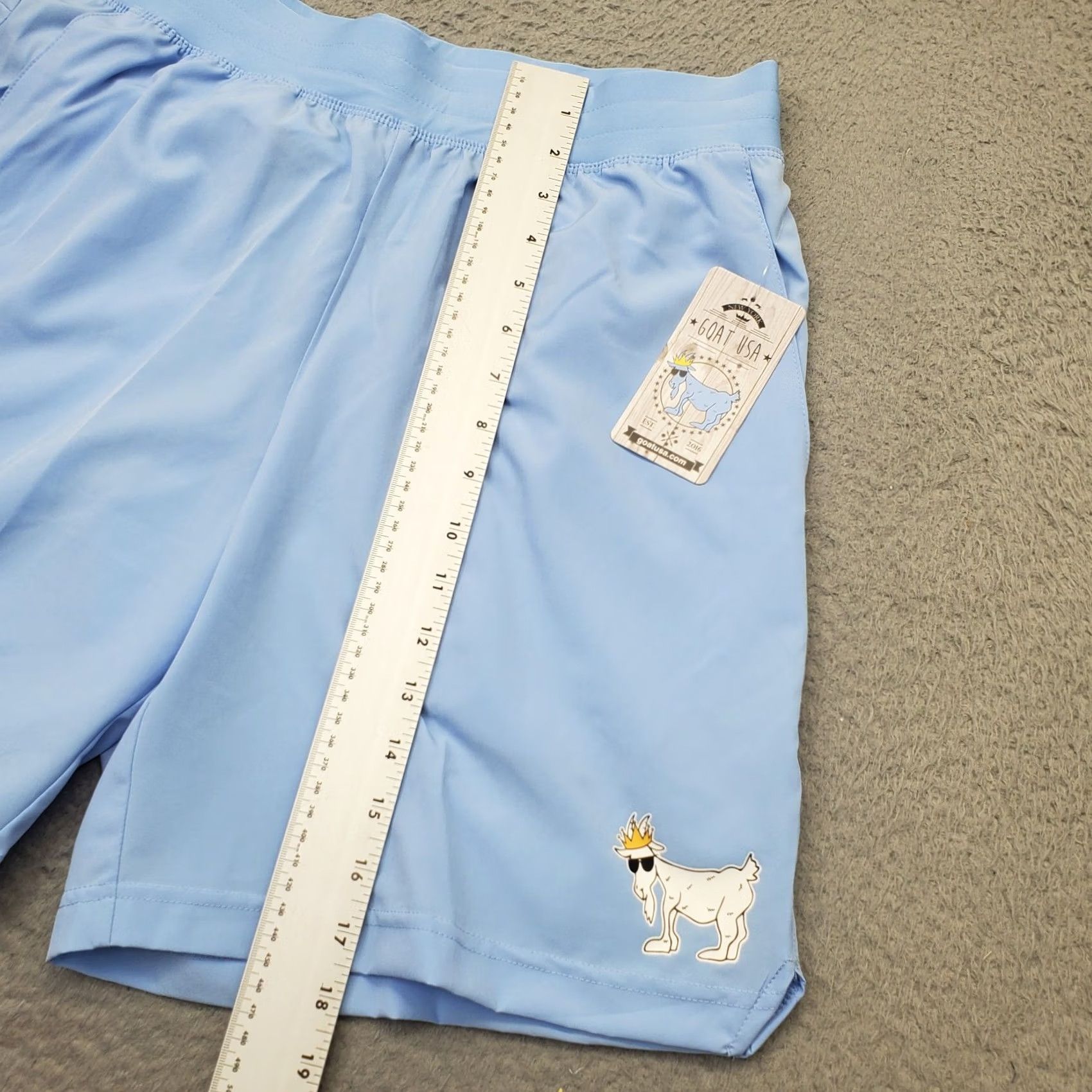 Vintage GOAT USA Shorts Womens M Blue Stretch Athletic Running Side Slit High Waist Size 32" / US 10 / IT 46 - 4 Thumbnail