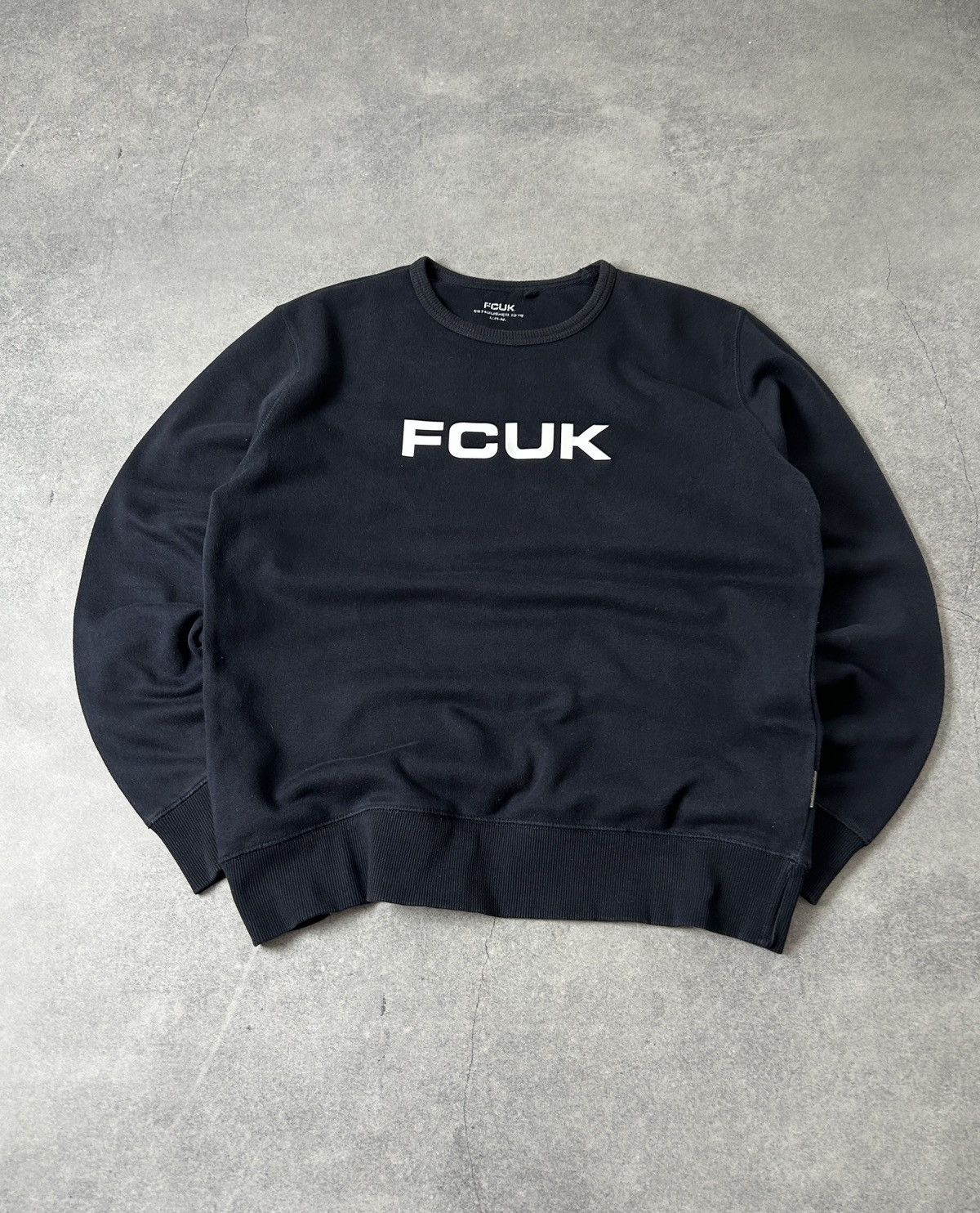 FCUK Vintage Fuck big logo sweatshirt mens blue y2k Size US L / EU 52-54 / 3 - 1 Thumbnail