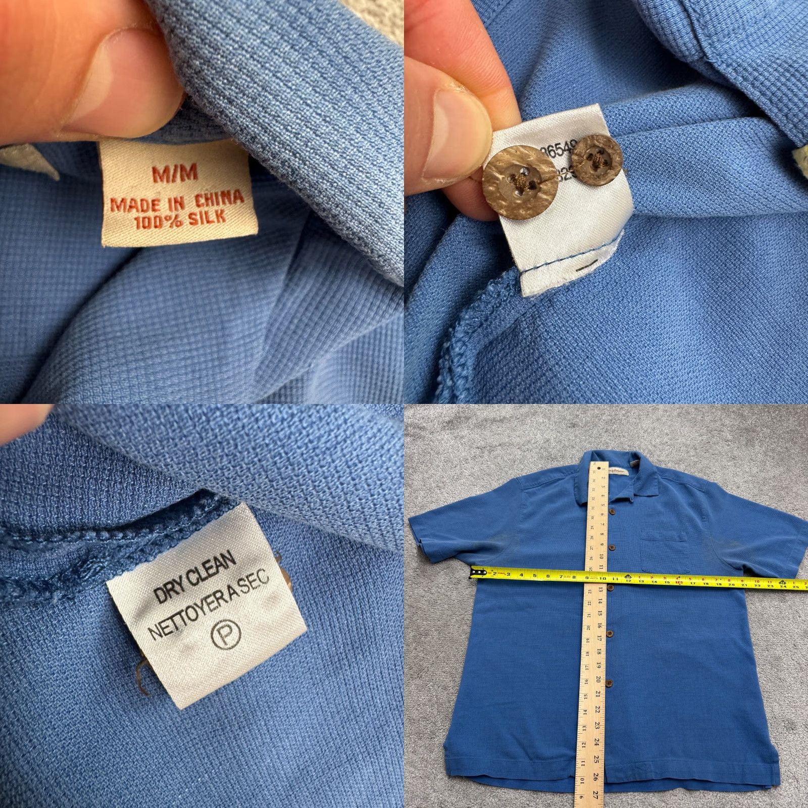 Tommy Bahama VINTAGE? (No) Tommy Bahama Silk Button-Down Shirt Mens M Blue Short Sleeve Classic Resort Size US M / EU 48-50 / 2 - 8 Thumbnail