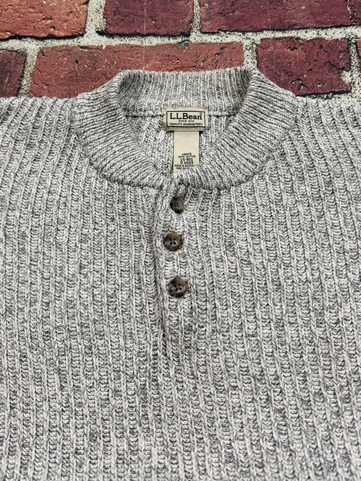 L.L. Bean Vintage L.L. Bean Henley Knit Fisherman Sweater US09 Size US L / EU 52-54 / 3 - 6 Thumbnail