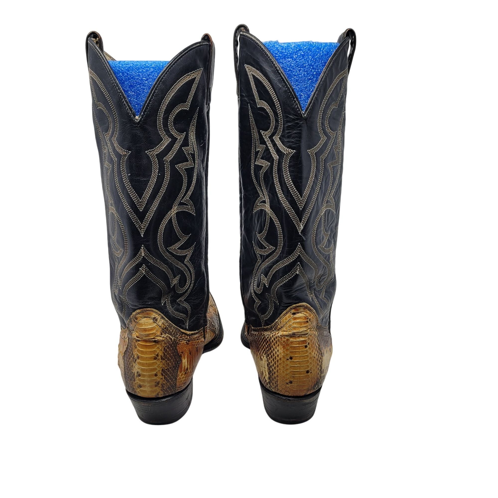Vintage Vtg Acme Royals Western Cowboy Boots Sz 9 Black Leather Yell Size US 9 / EU 42 - 10 Thumbnail