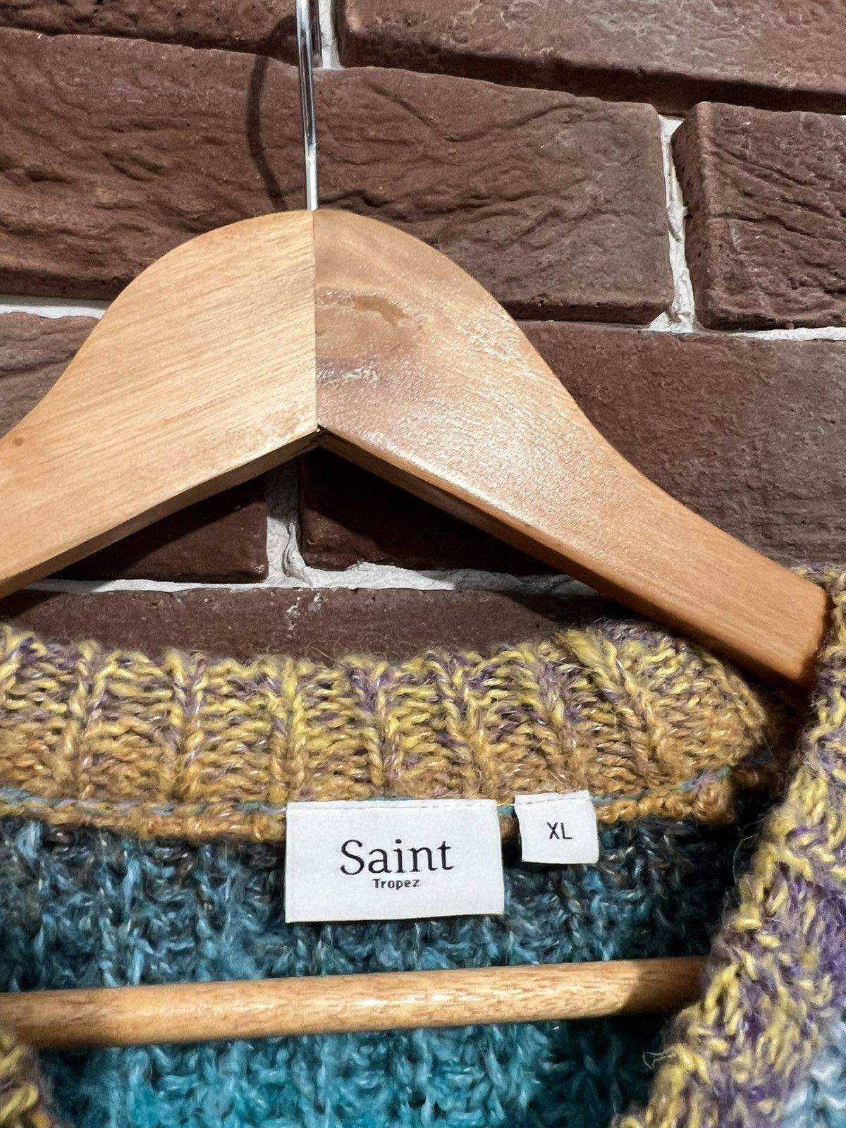 Other Saint Trope Alpaca Wool Multicolor Sweater Knit Kurt Cobain Size US L / EU 52-54 / 3 - 6 Thumbnail