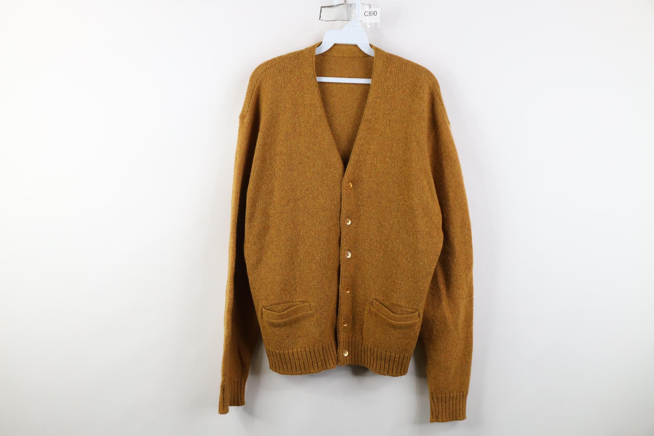 Vintage Vintage 60s Streetwear Cobain Sweater Mustard Yellow USA Size US L / EU 52-54 / 3 - 1 Thumbnail