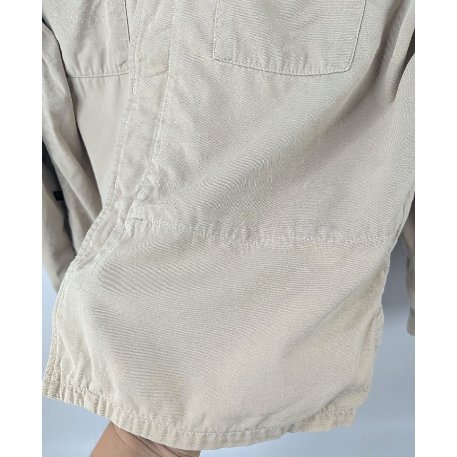 Vintage Democracy Button-Up Shirt Khaki Beige Women’s Large USA Shacket Size L / US 10 / IT 46 - 5 Thumbnail