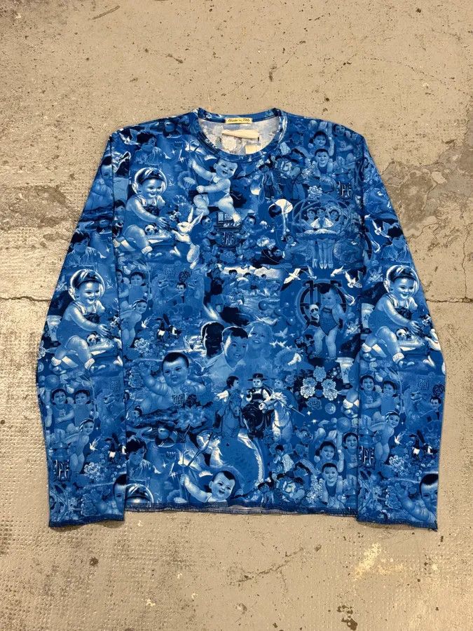 Jean Paul Gaultier 1990s Jean Paul Gaultier Chinese Propaganda Blue Longsleeves Size US S / EU 44-46 / 1 - 1 Thumbnail