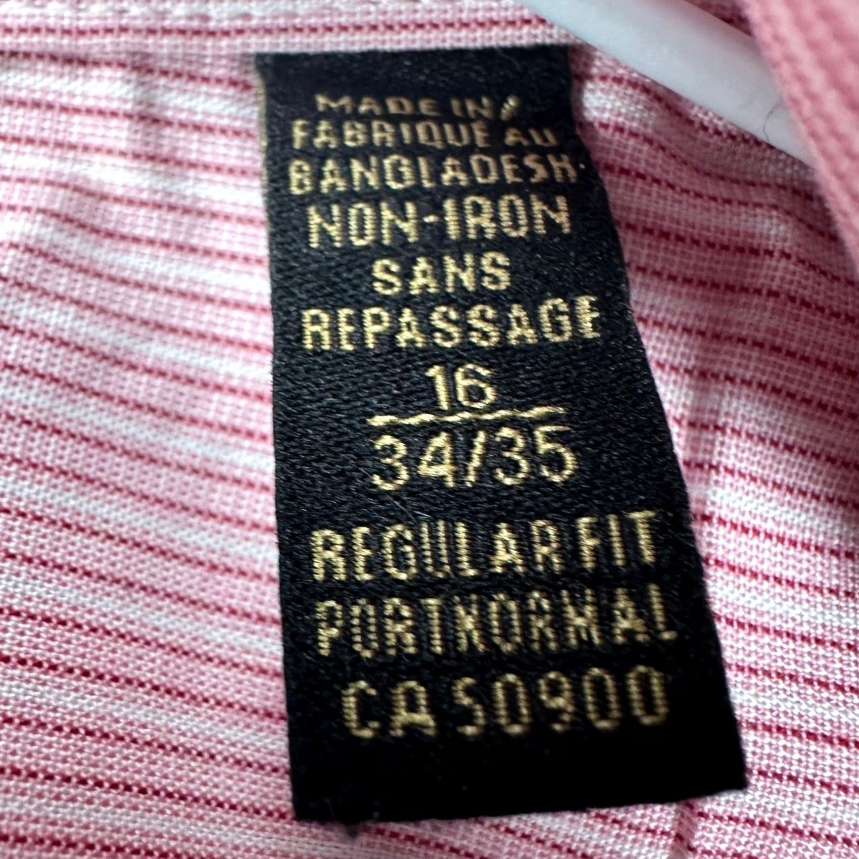 Pinko Donald J Trump Shirt Mens Dress Shirt Pink Striped Regular Fit Button Up Non-Iron Casual Workwear Size 42R - 5 Thumbnail