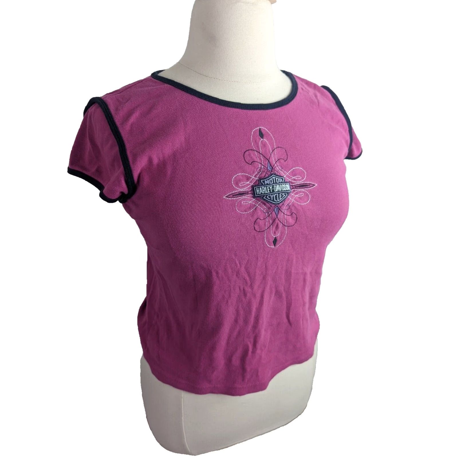 Harley Davidson VINTAGE Harley Davidson T-Shirt Women's XL Pink Short Sleeve Biker Motorcycle S2S Shirt Size XL / US 12-14 / IT 48-50 - 2 Thumbnail