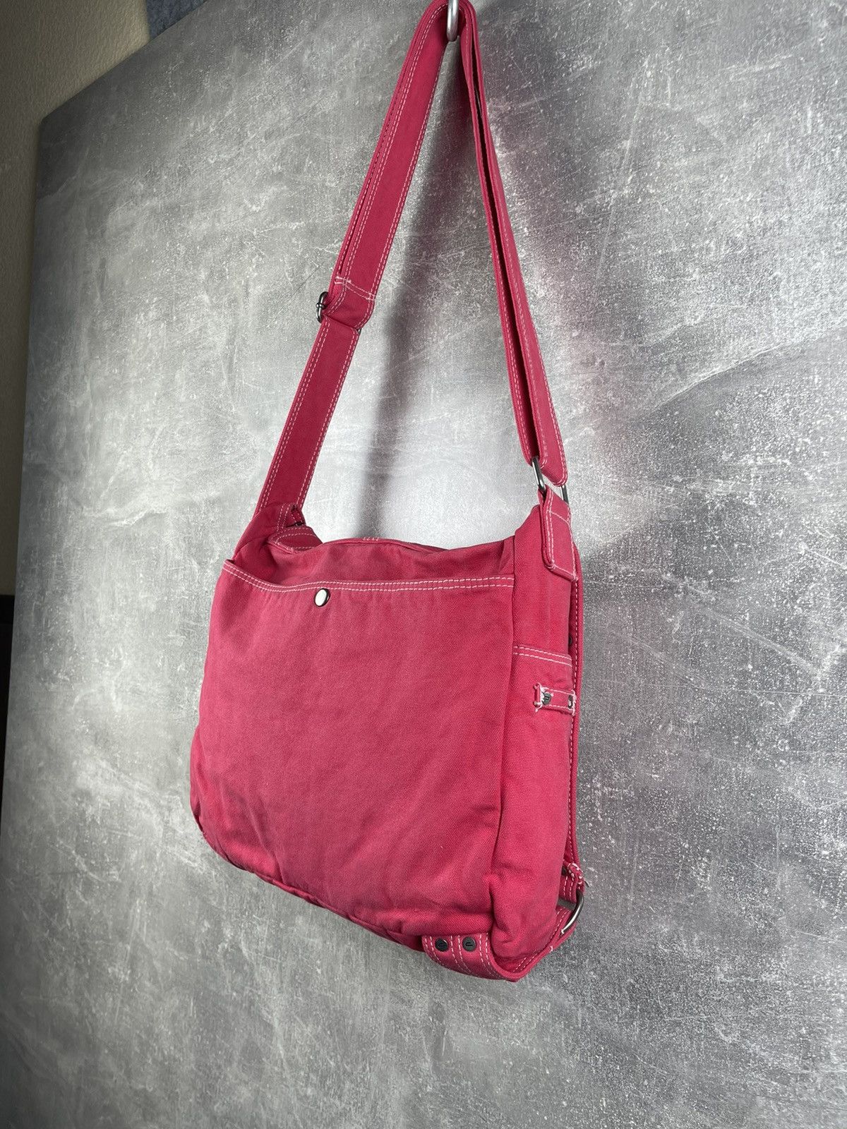 Diesel Diesel 1978 Red Durable Canvas Shoulder Bag Y2K Era Utility Size ONE SIZE - 6 Thumbnail
