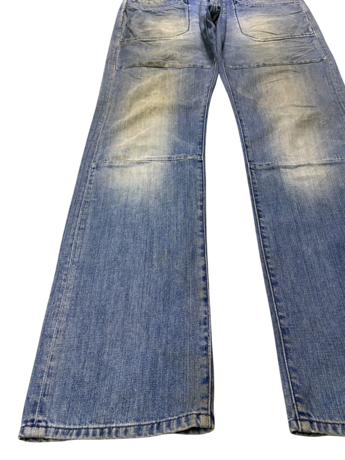 Japanese Brand Vintage Replay Button Fly Mud Wash Loose Baggy Jeans Size US 36 / EU 52 - 6 Thumbnail