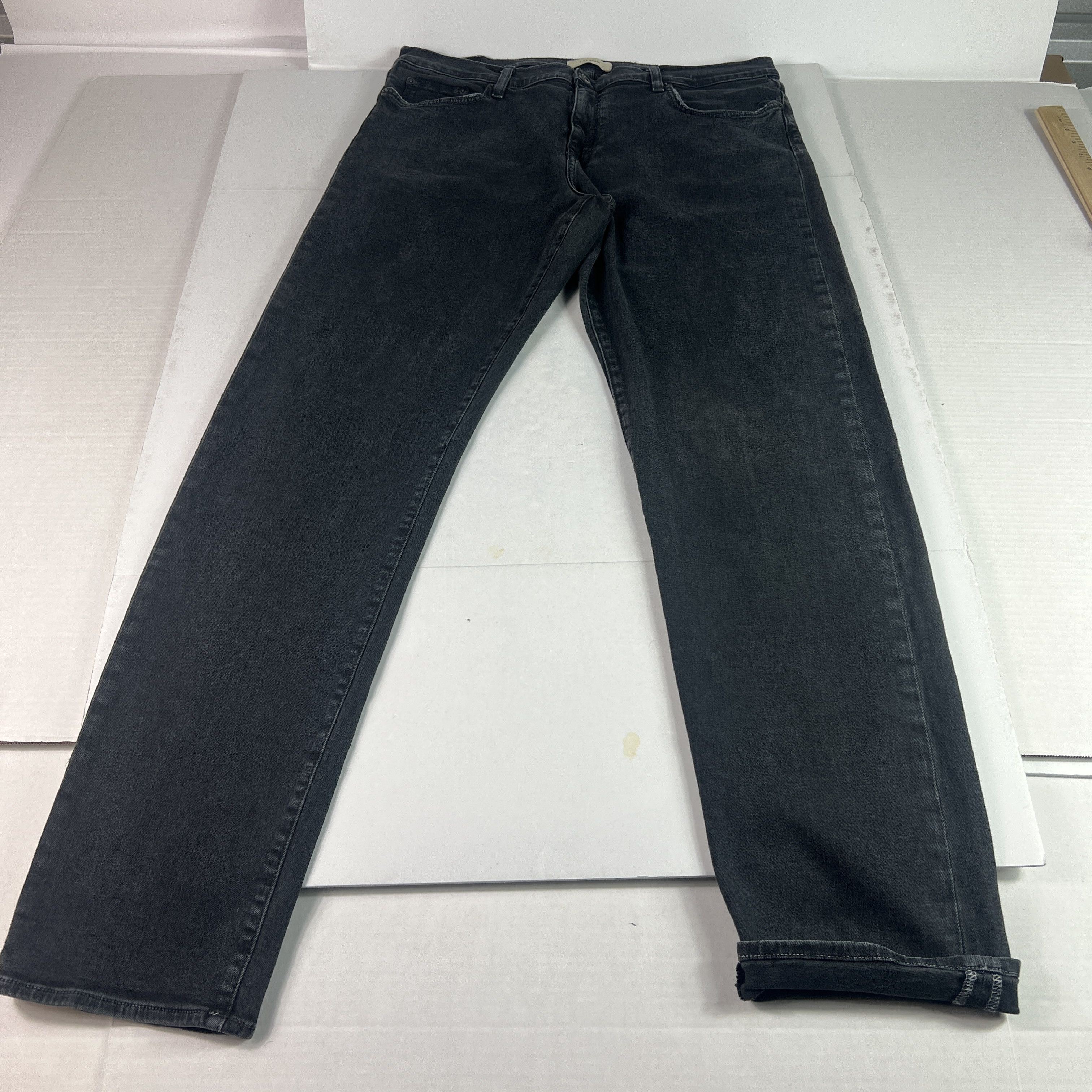 Baldwin Baldwin Jeans Henley Slim Straight Dark Grey Stretch Denim Size US 37 - 1 Thumbnail