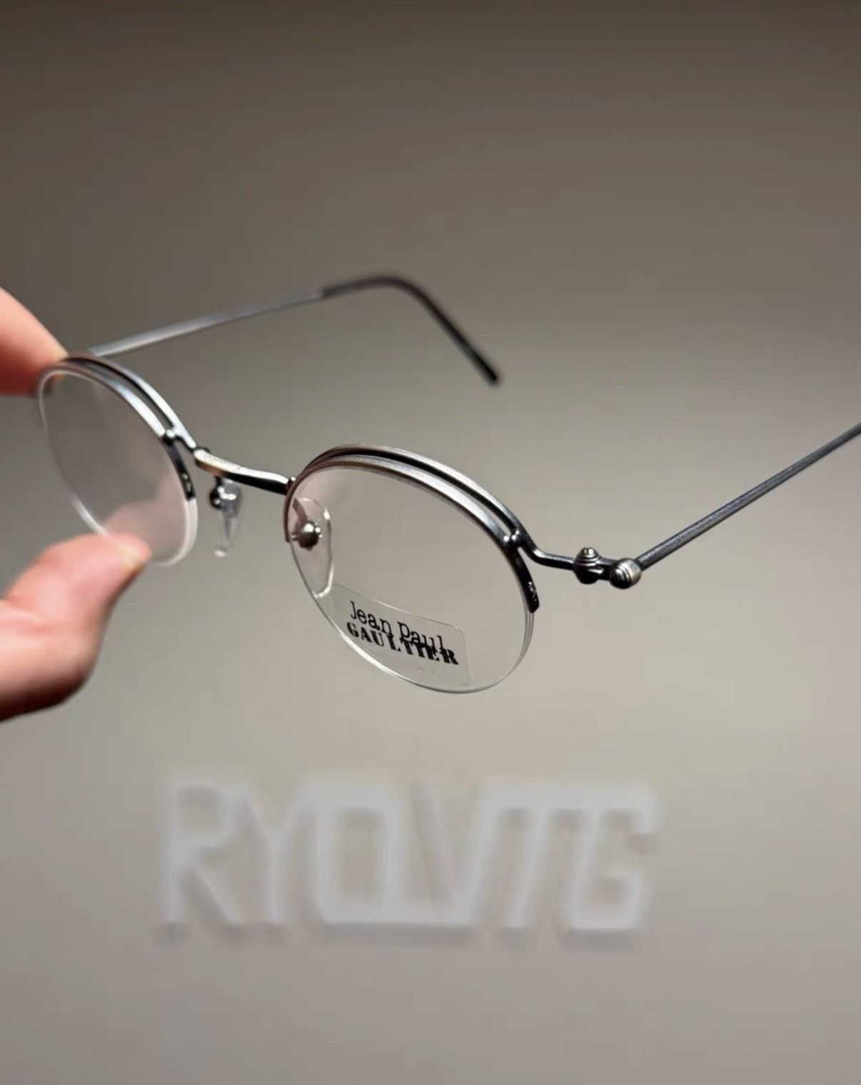 Jean Paul Gaultier White Round Frame Clear Lens Glasses Size ONE SIZE - 7 Thumbnail