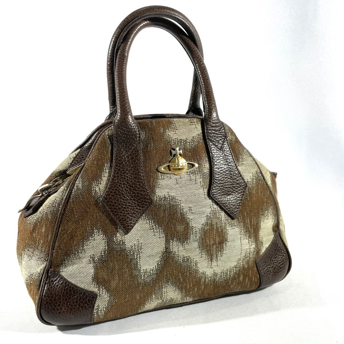 VIVIENNE WESTWOOD leather and leopard handbag