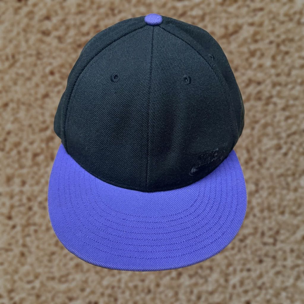 Nike Nike Air Hat Cap Snap Back Mens One Size Black Purple NIKEHEAD Animal Print Size ONE SIZE - 1 Thumbnail