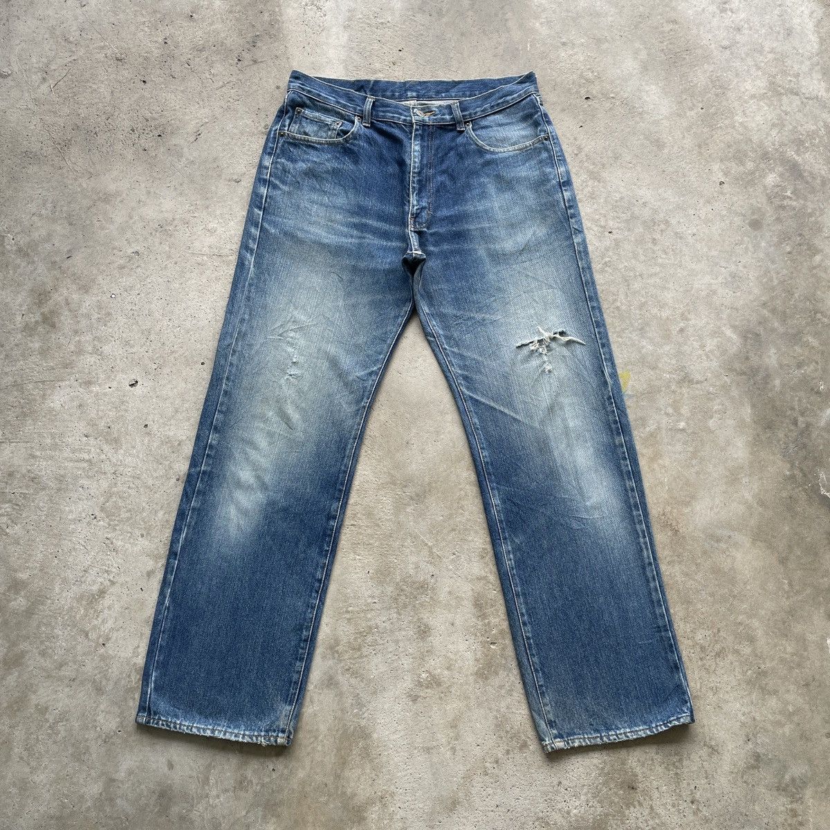 Japanese Brand × Jean W33 Vintage Japanese Distressed Baggy Jean Faded Denim Pants Size US 33 - 1 Thumbnail