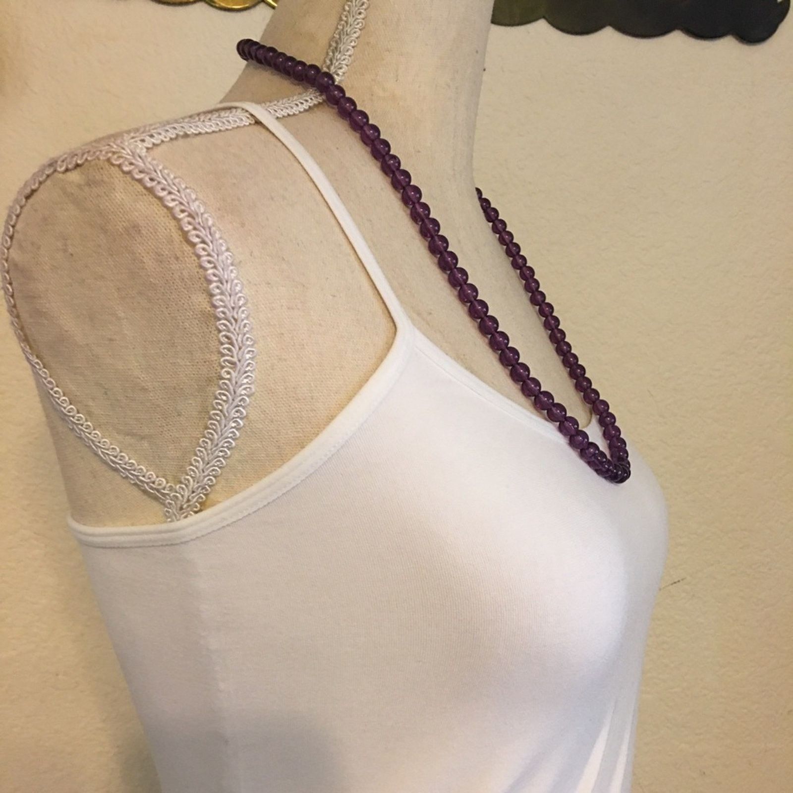 Vintage Vintage purple round resin bead necklace Size ONE SIZE - 2 Thumbnail