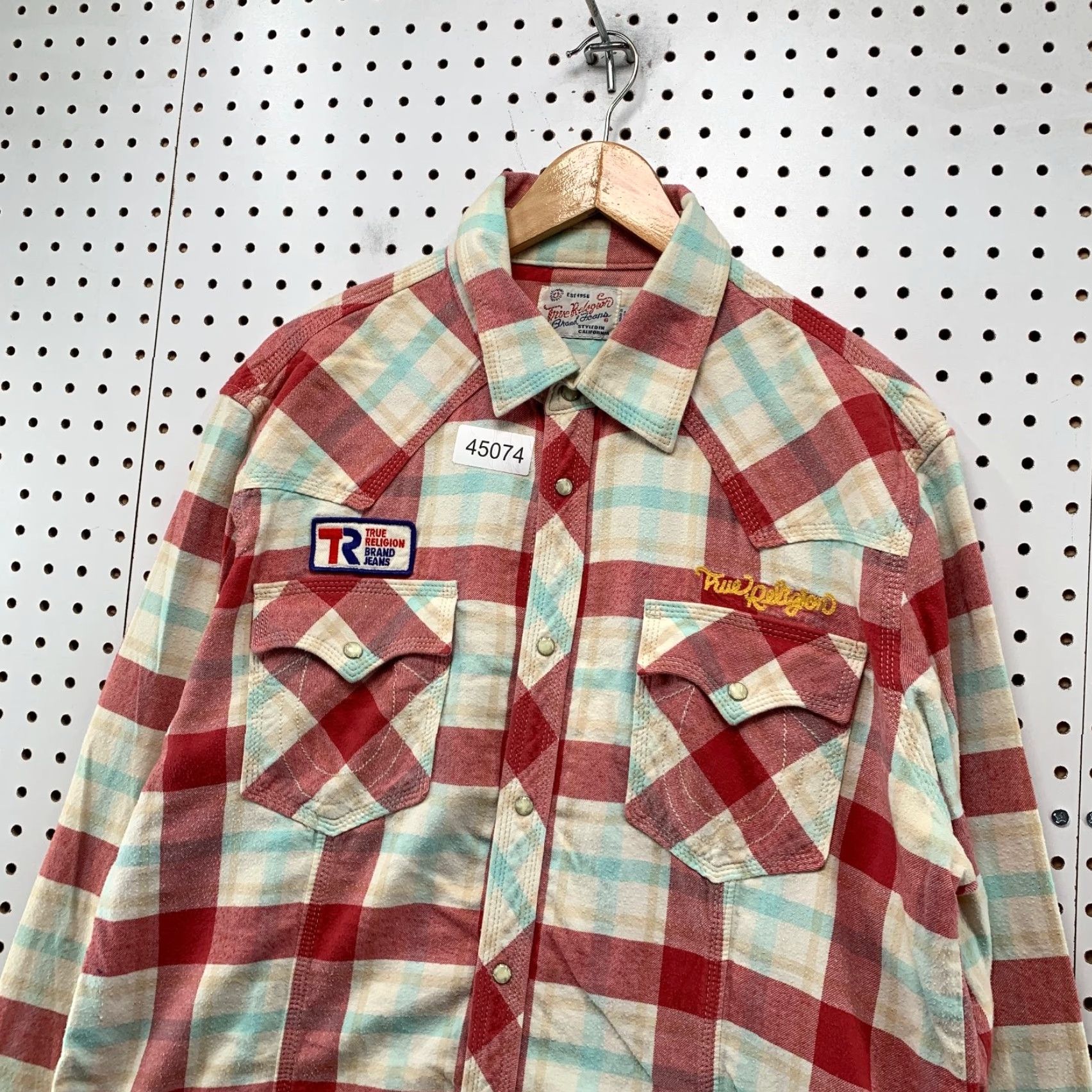 True Religion True Religion Shirt Mens 2XL Flannel Red Plaid Western Snap Size US XXL / EU 58 / 5 - 4 Thumbnail