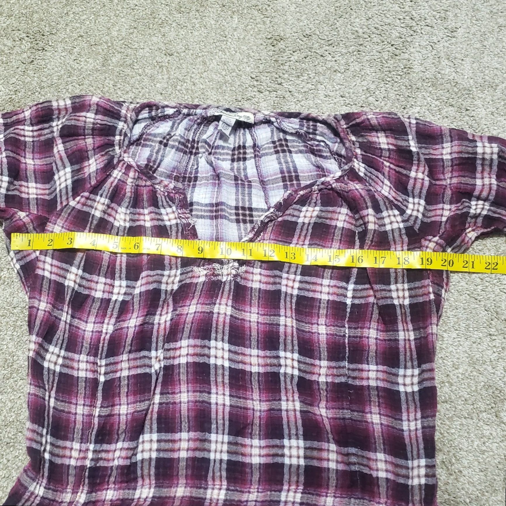 Vintage American Rag Purple Plaid Shirt Long Sleeve Shirt Adult Women's S Small Size S / US 4 / IT 40 - 3 Thumbnail