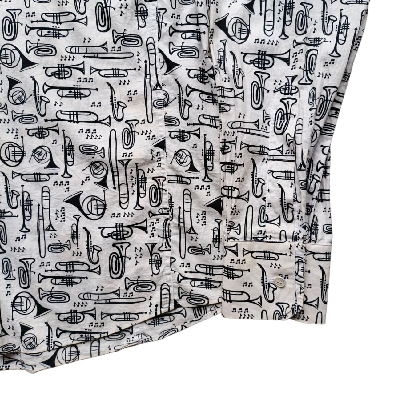 Dolce & Gabbana DOLCE & GABBANA Blouse White Musical Instrument Size US L / EU 52-54 / 3 - 6 Thumbnail