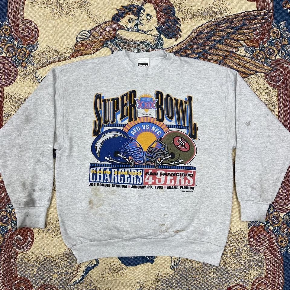 Vintage VTG Distressed Super Bowl XXIX Chargers Vs 49ers Sweatshirt Size US XL / EU 56 / 4 - 1 Thumbnail
