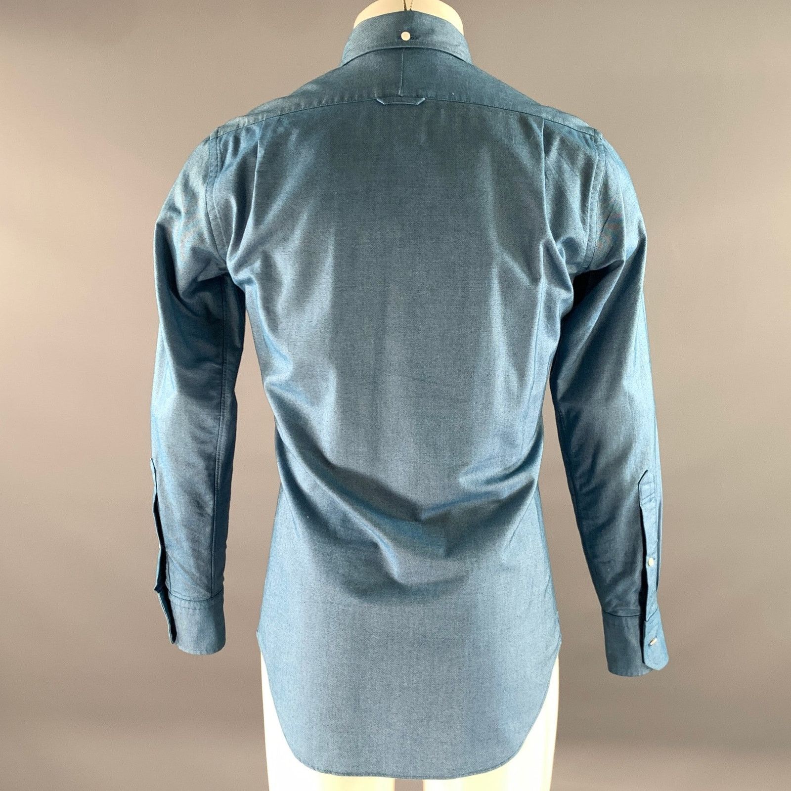 Thom Browne THOM BROWNE Size S Blue Cotton Button Down Long Sleeve Shirt Size US S / EU 44-46 / 1 - 4 Thumbnail