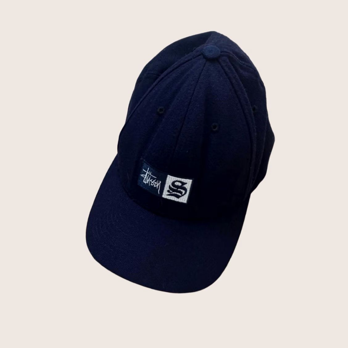 Vintage VINTAGE Stüssy Baseball Cap Navy Wool Cotton Embroidered Logo Mens Hat Size ONE SIZE - 1 Thumbnail