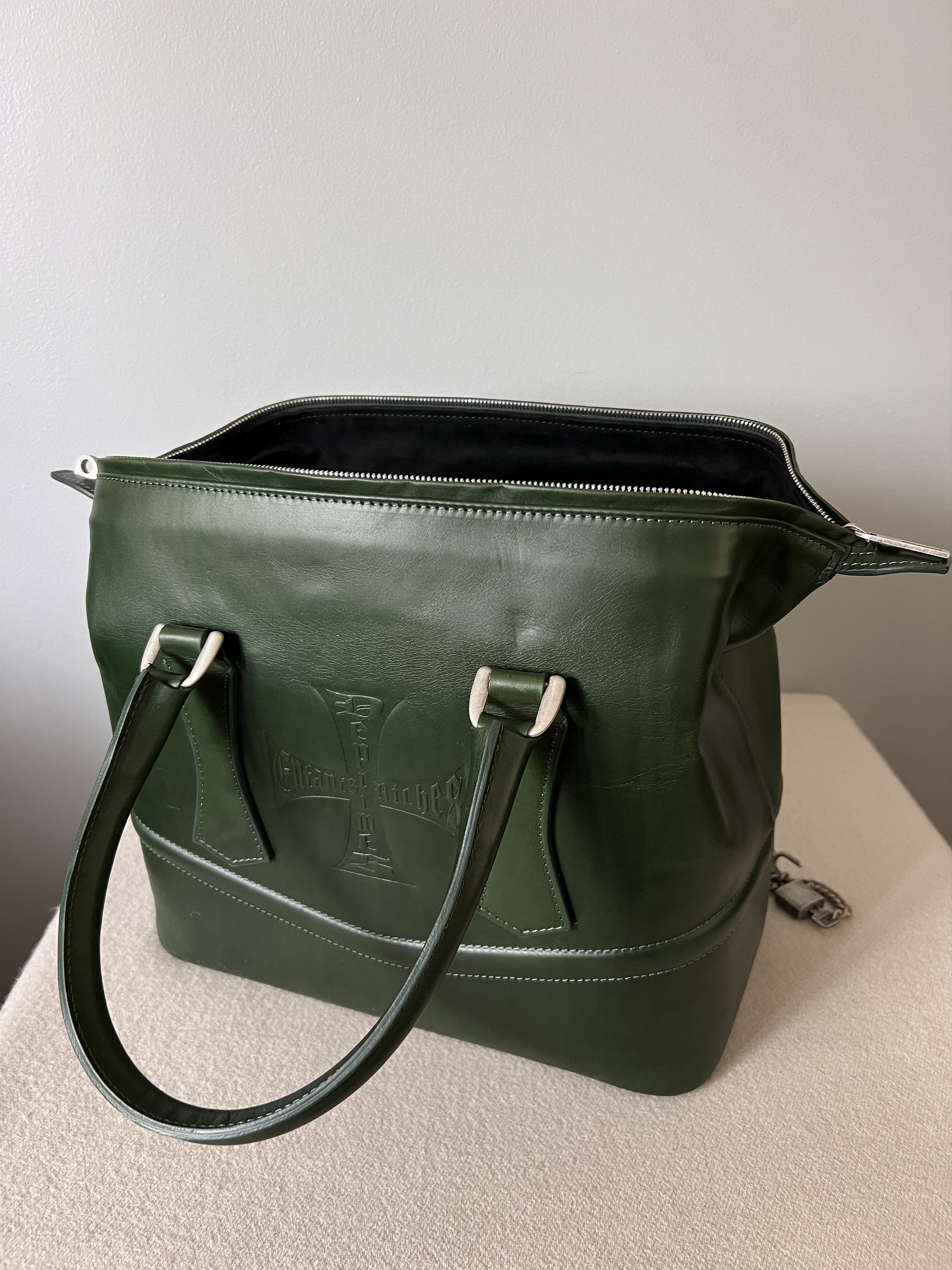 Enfants Riches Deprimes Enfants Riches Deprimes Leather Bowling Bag in Green Size ONE SIZE - 6 Thumbnail