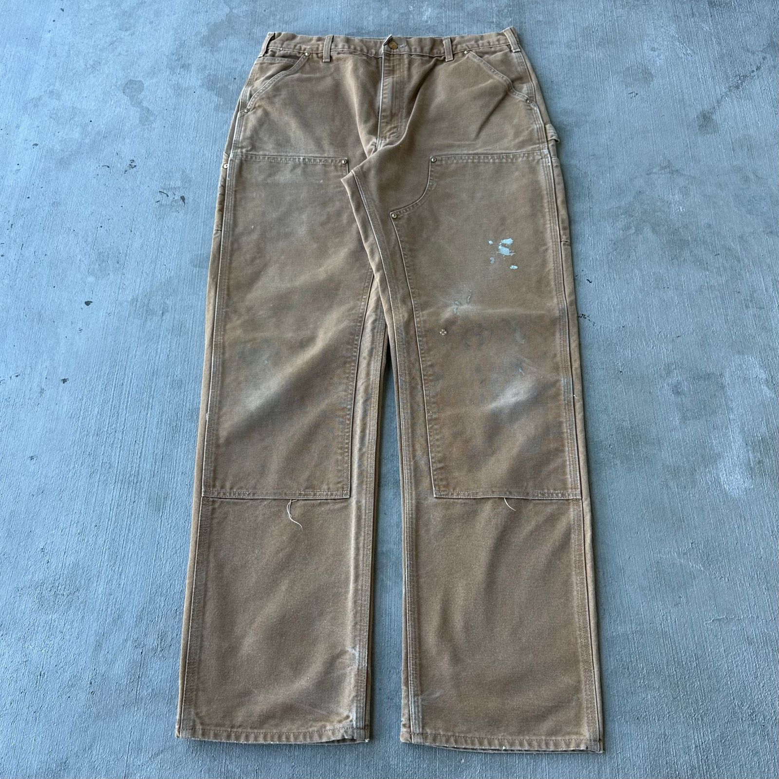 Vintage Y2K Carhartt brown double knee work carpenter pants