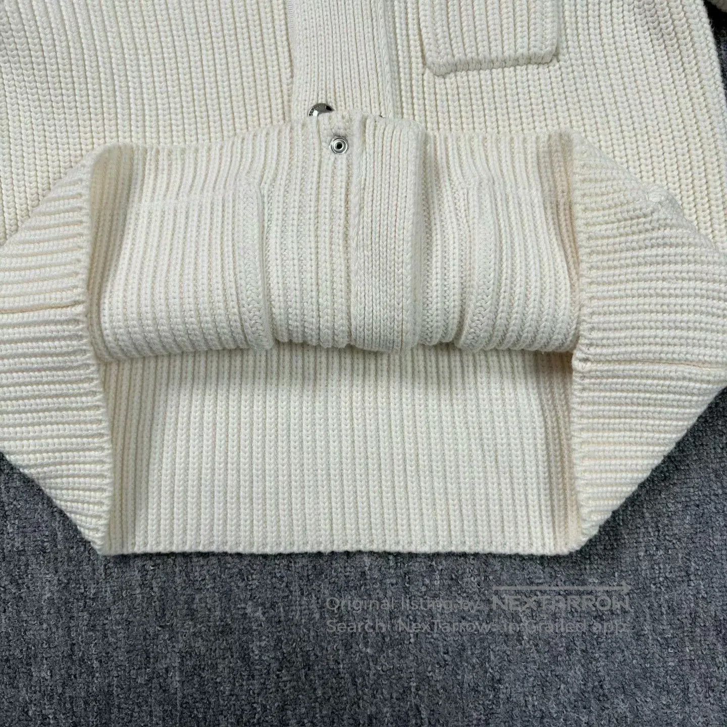 Thom Browne thom browne cream striped wool cardigan. Size US S / EU 44-46 / 1 - 6 Thumbnail