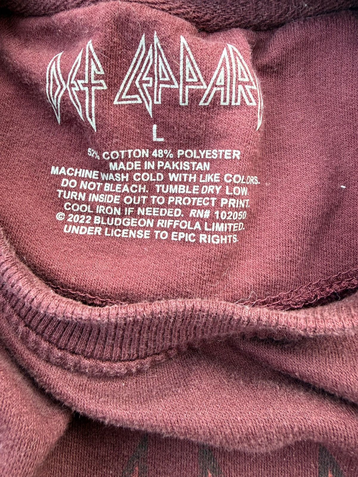 Def Leppard Def Leppard Rock Band Crewneck Sweatshirt Maroon Burgundy Size L / US 10 / IT 46 - 8 Thumbnail