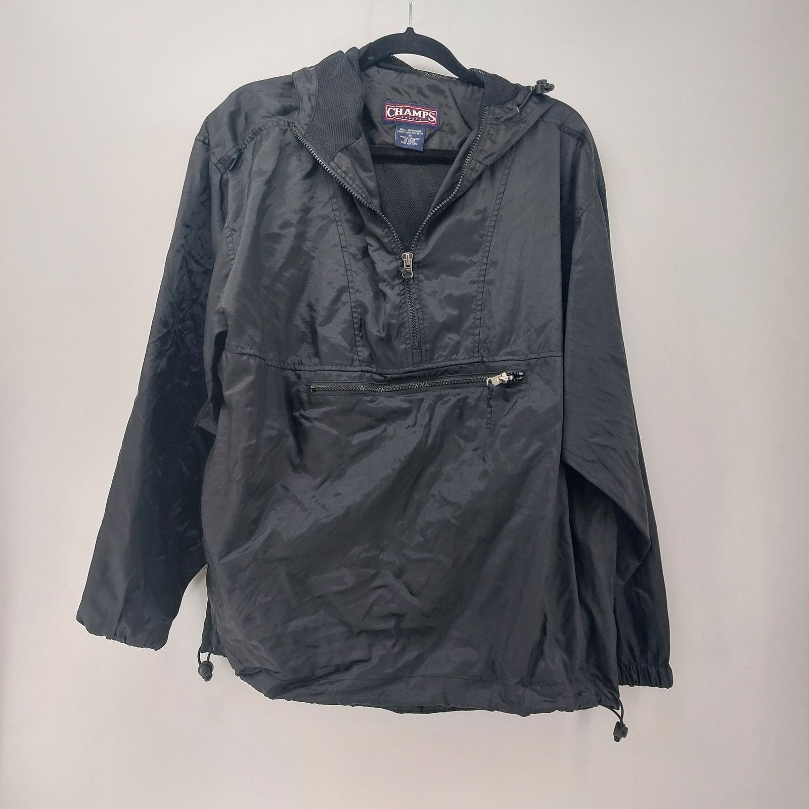 Champs Sport Champs Windbreaker Athletic Black Pockets Drawstring Size M Size US M / EU 48-50 / 2 - 12 Thumbnail
