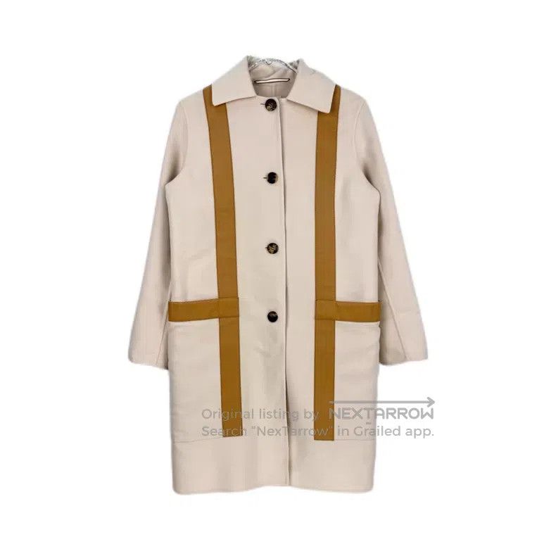 Hermes Hermes Beige Patchwork Design Cashmere Overcoat Size XS / US 0-2 / IT 36-38 - 1 Thumbnail