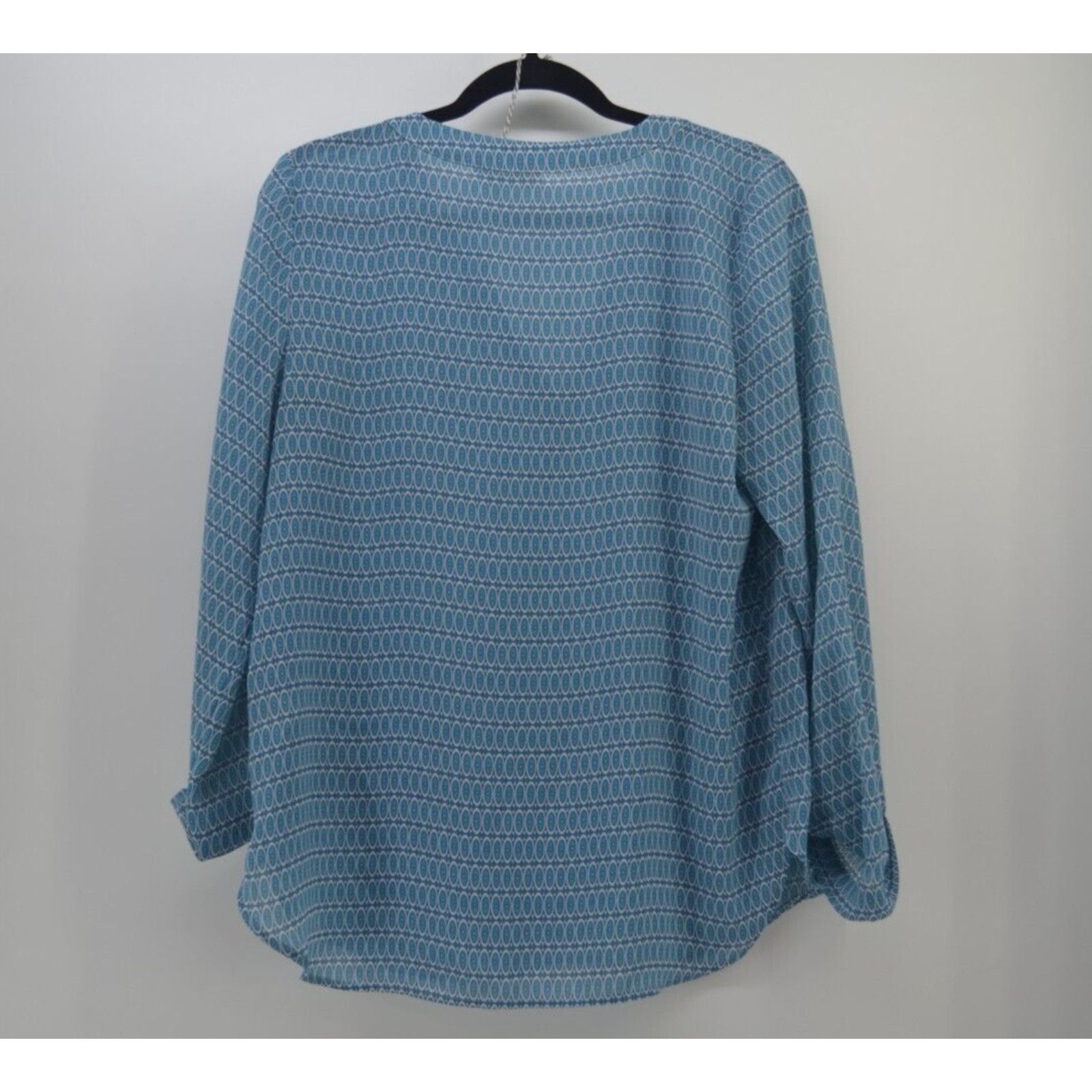 Other Caslon Women's sheer Blouse Size Medium Blue Circles Prints Size M / US 6-8 / IT 42-44 - 2 Thumbnail