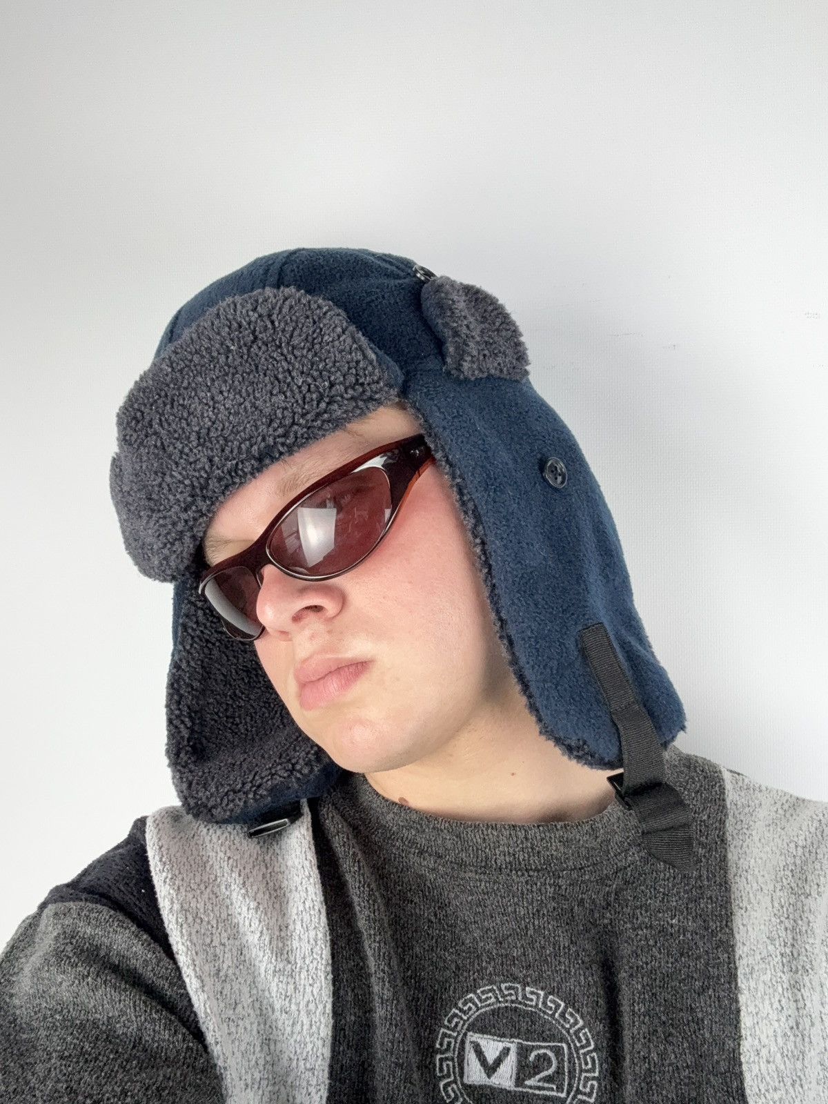 Japanese Brand × Vintage Y2K Vintage Fuzzy Hat Mohair knit Ushanka Fleece Y2K Size ONE SIZE - 1 Thumbnail