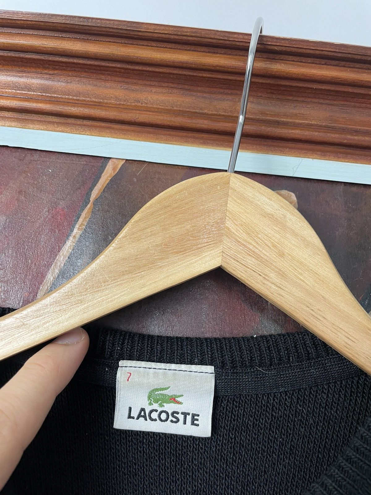Lacoste Vintage Lacoste Classic Oversize Sweater Black Casual Size US L / EU 52-54 / 3 - 2 Thumbnail