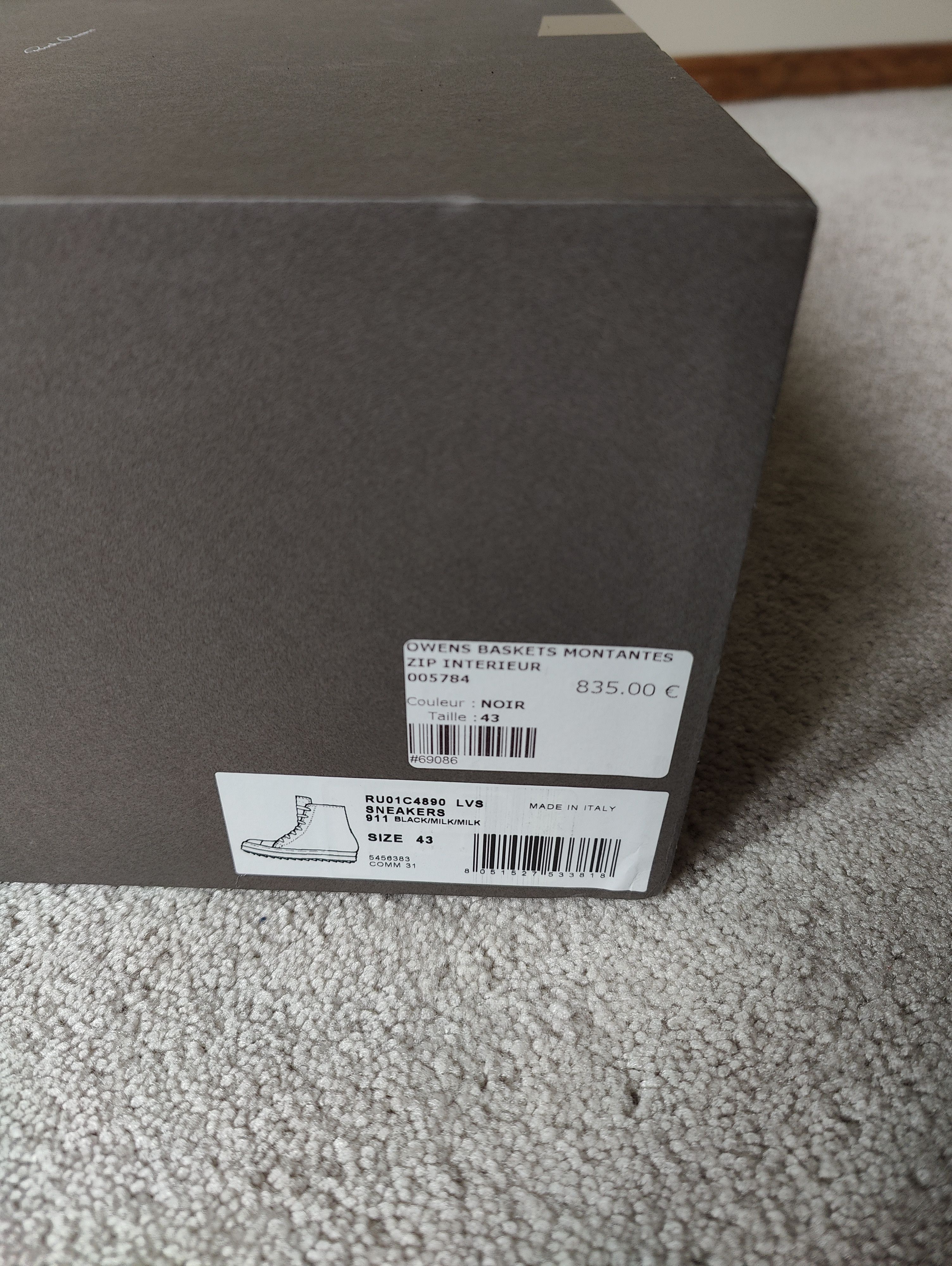 Rick Owens Deep Black Suede Ramones Size US 10 / EU 43 - 7 Thumbnail