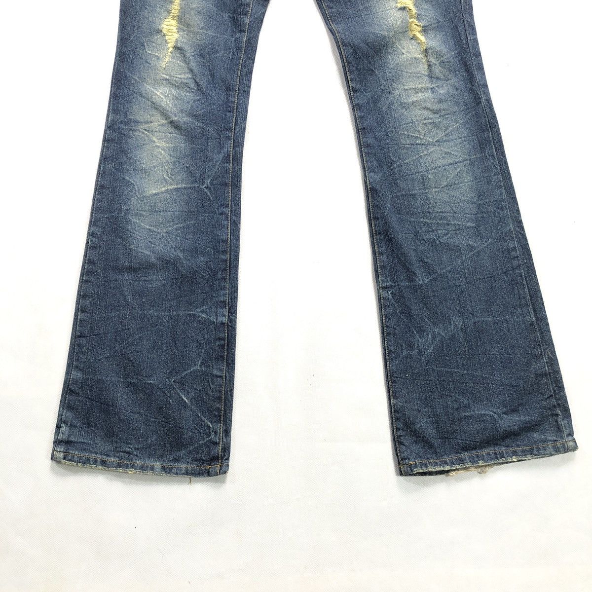 20471120 Double Waist Claw mark Flare Distressed Denim Pant Size US 29 - 6 Thumbnail