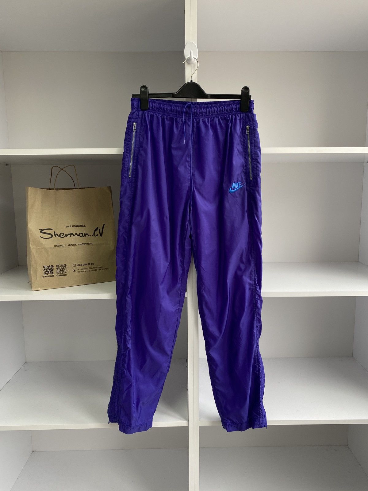 Nike × Vintage Vintage 80s Nike Windbreaker Track Pants Men’s Medium Size US 31 - 3 Thumbnail