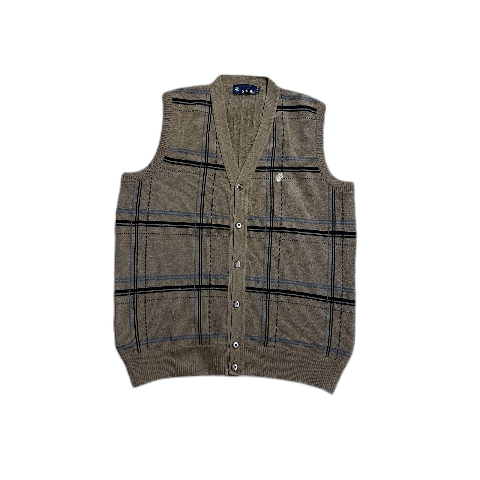 Casablanca Casablanca Lambswool Sweater Vest XL Brown Button Front Plai Size US XL / EU 56 / 4 - 1 Preview