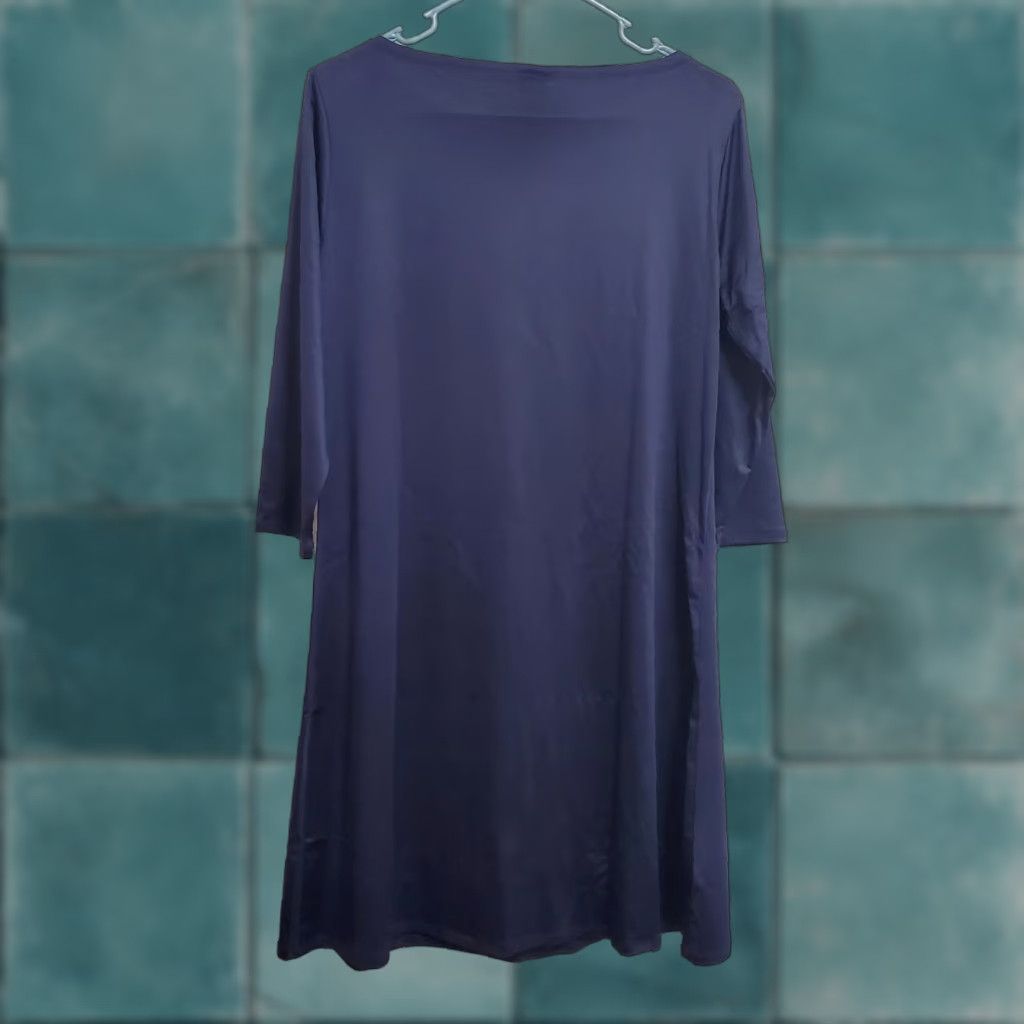 Nautica Nautica Womens Active Dress M Blue Swim Cover Up Stretch 3/4 Sleeve Athleisure Size M / US 6-8 / IT 42-44 - 1 Thumbnail