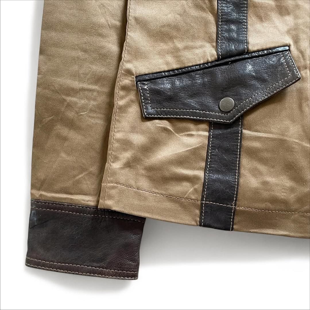 Morgan De Toi 00’s MORGAN HOMME 4 Pocket Leather Parachute Jacket Size US M / EU 48-50 / 2 - 4 Thumbnail