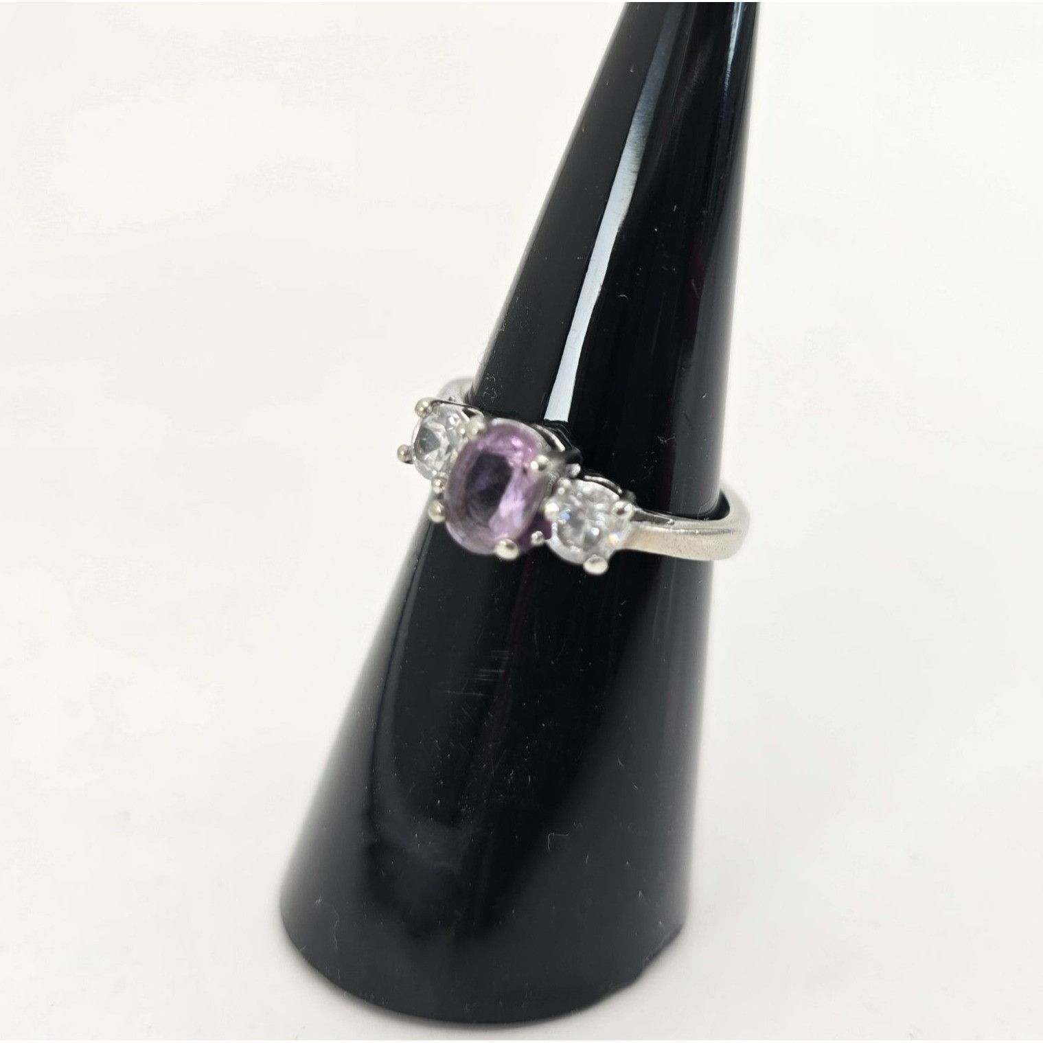 Other Amethyst & White Topaz Sterling Silver Ring Size 5.75 Elegan Size ONE SIZE - 11 Thumbnail