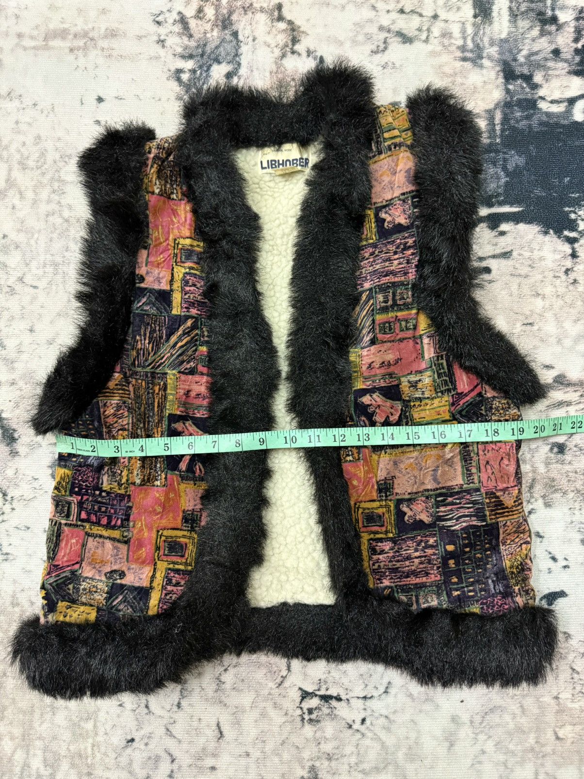 Japanese Brand × Vintage Libhober Floral Mohair Trimming Fur Vests Size US S / EU 44-46 / 1 - 10 Thumbnail